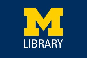 Block M Library logo.