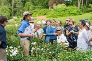 A group of adults on a Peony wonder walk