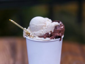 Cup of ice cream.