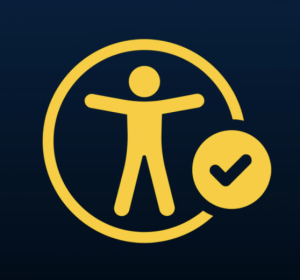 10 Week Challenge accessibility ally icon with a person and a circle checkmark