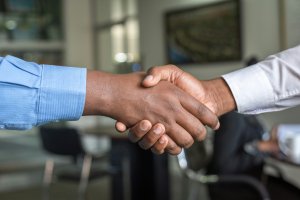 Close up a handshake