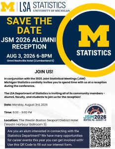 Flyer for the Alumni Reception.