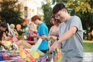 A student makes art at Artscapade