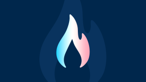 Gradient flame on a blue background