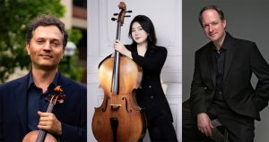 Portraits of the three performers.
