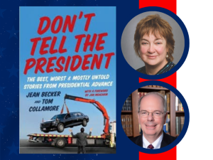 headshots of the two authors next to the cover of their book.