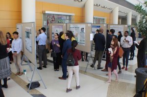 conference attendees at a poster session