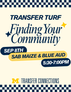 Poster for Transfer Connections Transfer Turf workshop on Sept. 8.