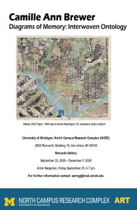 Artwork by Camille Brewer titled Missed, 2023; Paper - 1948 map of central Washington, DC