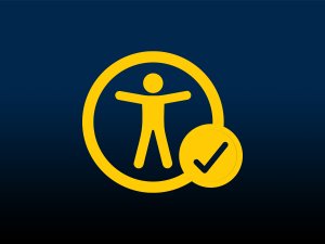 10 Week Challenge accessibility ally icon with a person and a circle checkmark