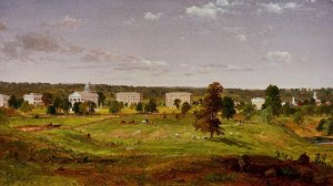 Cropsey painting of University of Michigan Campus, 1855