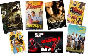 Various movie posters translated into Indian languages