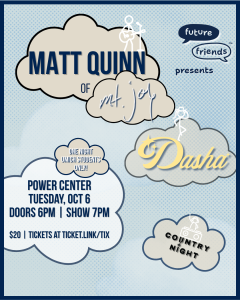 Flyer with text and graphics of event details