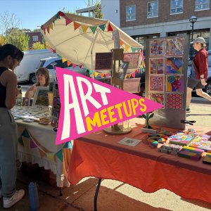 People interacting at the Kerrytown Market
