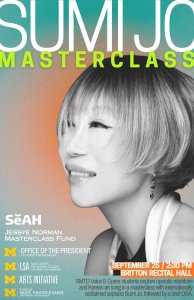 Event poster with photo of Sumi Jo