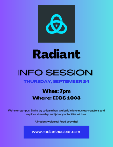 Radiant Info Session, 7PM, LCSIB 1365