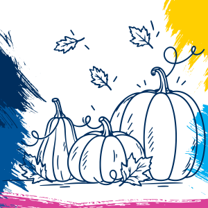 Illustration of a three pumpkins