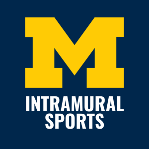 Block M on a blue background, with Intramural Sports below in white text