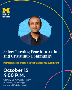 Event graphic with a headshot of Dr. Raj Panjabi and event title and details