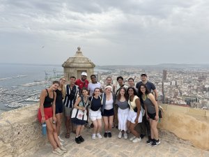 CGIS students at Castillo Santa Barbara with Alicante on the background