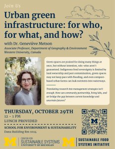 Flyer for Genevieve Metson seminar