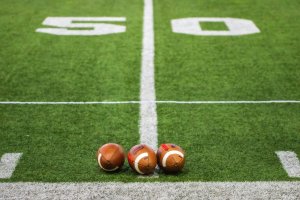 Footballs on the field