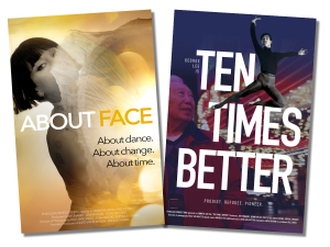 Posters for About Face and Ten Times Better documentaries