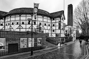 Soutbank near Shakespeare's Globe Theater. January 2020, London, UK.