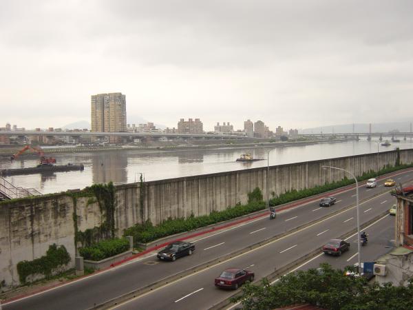 River road from bridge, Tamsui River