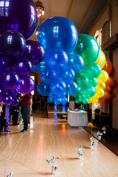 Rainbow Balloons at Lavender Graduation!