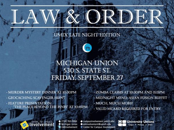 UMix on 9/27 in the Michigan Union from 10pm-2am