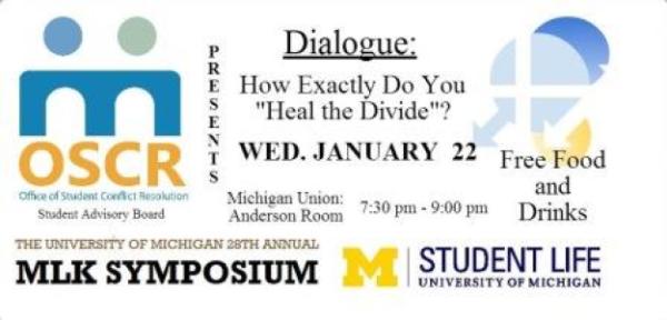 OSCR Dialogue Flyer describing the event
