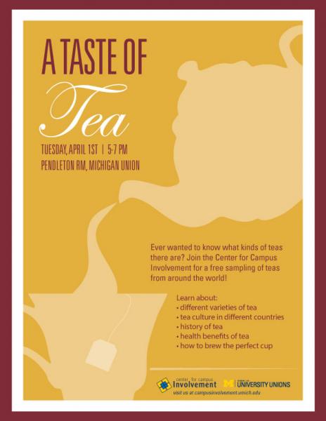 Taste of Tea on 4/1 from 5p-7p