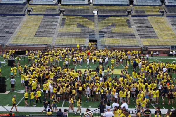 Students enjoying a Go Blue event