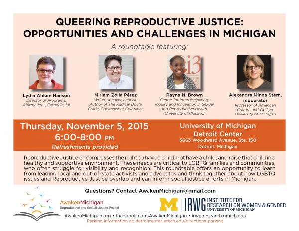 Poster with photos of panelists