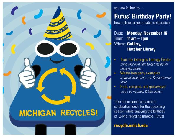 Rufus Birthday Party Event Flier.