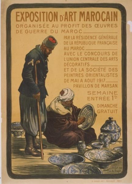 Exhibition poster for the Exposition des Arts Marocains (Pavillon de Marsan, Par