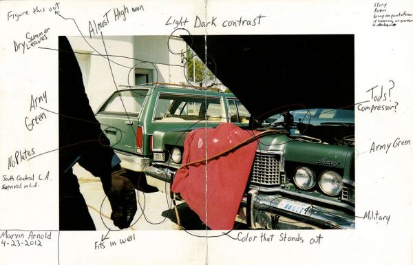 2.	Marvin Mapping Eggleston 11x17” inkjet print with hand written text 2012