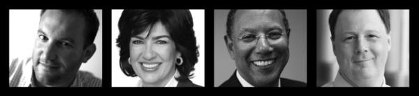 David Greene, Christiane Amanpour, Dean Baquet and John Harris
