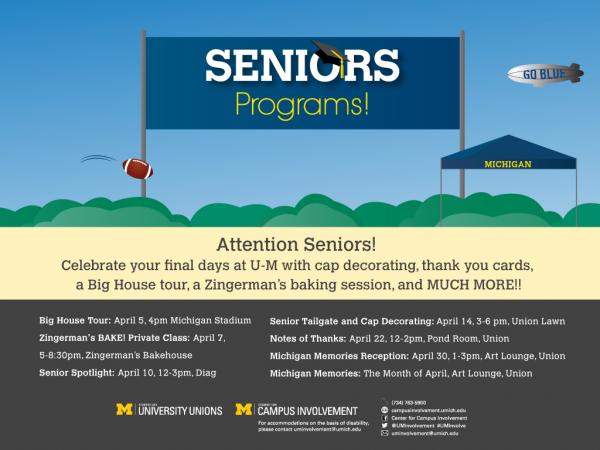 Advertisement for senior programs with a list of events