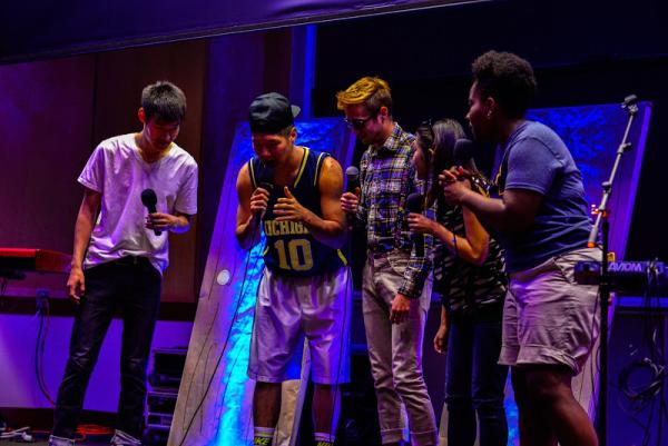 Students from Access performing in a skit as they invite new students to be part of our community.