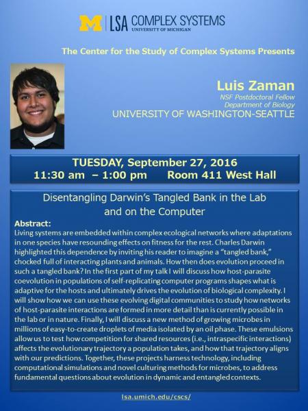 Luis Zaman Talk Flyer