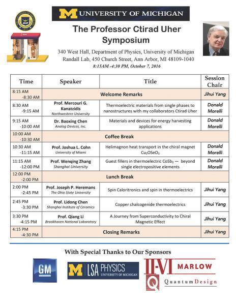 The Professor Ctirad Uher Symposium