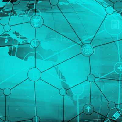 illustration of a globe with interconnecting lines