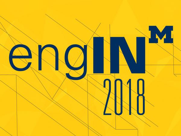 engIN 2018 logo in blue on a maize background