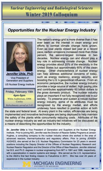 flyer for NERS Colloquium speaker: Jennifer Uhle