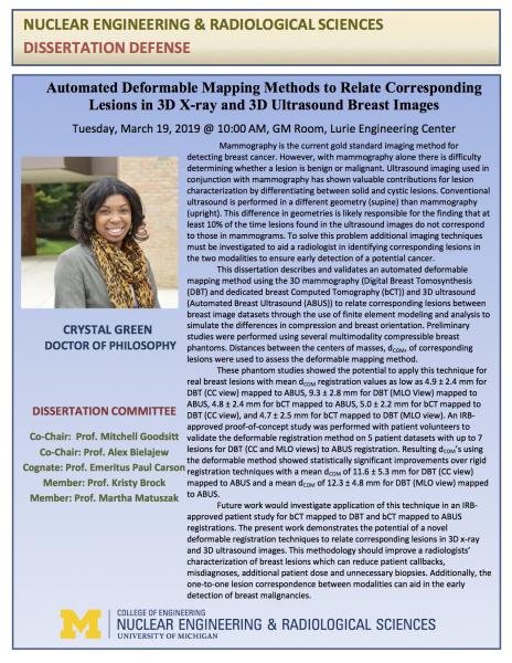 Crystal Green PhD defense flyer