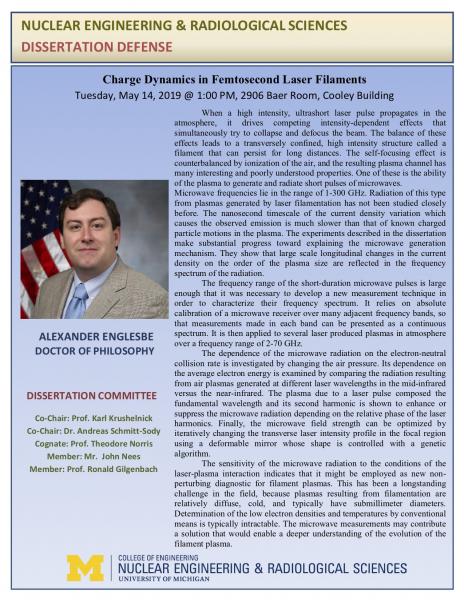 flyer for Alexander Englesbe PhD Defense