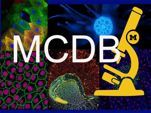 logo with microscopic images in background