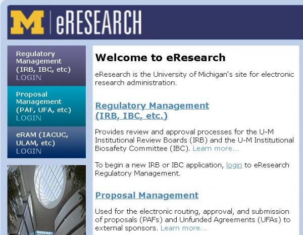 eResearch home page